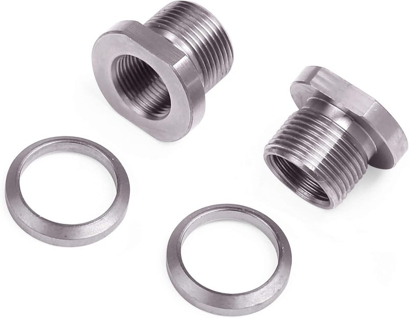 Wulankd 2 Pack Thread Protector, 1/2 x 28 ID to 5/8 x 24 OD, Stainless Steel Thread Adapters 1/2 x 28 Convert to 5/8 x 24 with Crush Washer Stainless Steel - Image 3